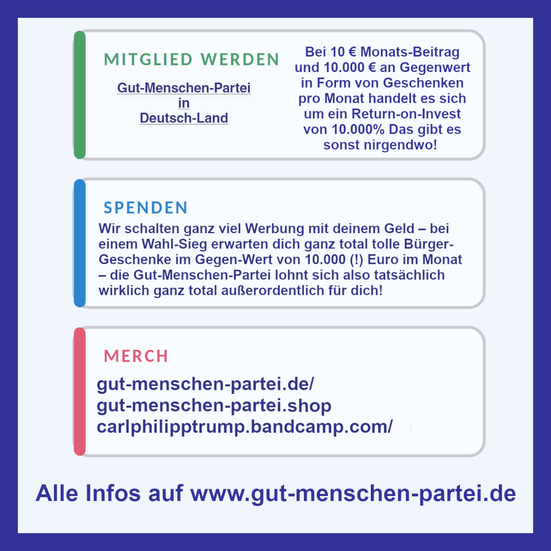 Gut-Menschen-Partei-Flyer - Quadratisch, Praktisch, Gut