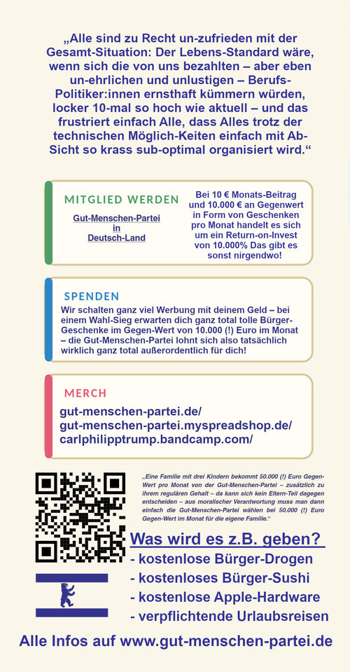 Gut-Menschen-Partei-Werbeflyer - 50 Stück