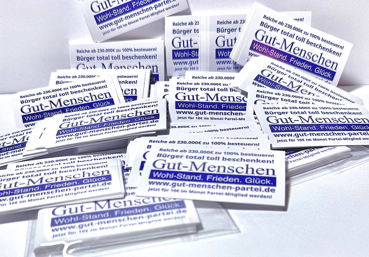Gut-Menschen-Partei-Sticker - 20 Stück
