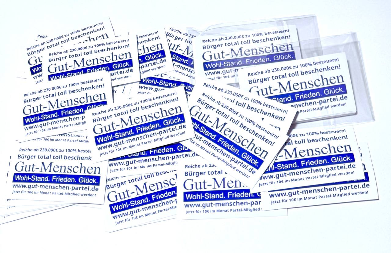 Gut-Menschen-Partei-Sticker - 20 Stück